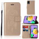 For LG K52 Wind Chime Owl Embossing Pattern Horizontal Flip Leather Case with Holder & Card Slots & Wallet(Gold) - 1