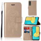 For LG Stylo 7 5G Wind Chime Owl Embossing Pattern Horizontal Flip Leather Case with Holder & Card Slots & Wallet(Gold) - 1
