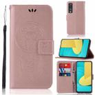 For LG Stylo 7 5G Wind Chime Owl Embossing Pattern Horizontal Flip Leather Case with Holder & Card Slots & Wallet(Rose Gold) - 1