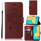 For LG Stylo 7 5G Wind Chime Owl Embossing Pattern Horizontal Flip Leather Case with Holder & Card Slots & Wallet(Brown) - 1