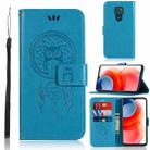 For Motorola Moto G Play (2021) Wind Chime Owl Embossing Pattern Horizontal Flip Leather Case with Holder & Card Slots & Wallet(Blue) - 1