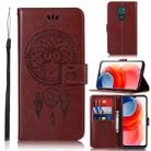 For Motorola Moto G Play (2021) Wind Chime Owl Embossing Pattern Horizontal Flip Leather Case with Holder & Card Slots & Wallet(Brown) - 1