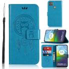 For Motorola Moto G9 Power Wind Chime Owl Embossing Pattern Horizontal Flip Leather Case with Holder & Card Slots & Wallet(Blue) - 1