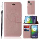For Motorola Moto G9 Power Wind Chime Owl Embossing Pattern Horizontal Flip Leather Case with Holder & Card Slots & Wallet(Rose Gold) - 1