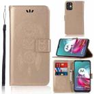 For Motorola Moto G30 Wind Chime Owl Embossing Pattern Horizontal Flip Leather Case with Holder & Card Slots & Wallet(Gold) - 1