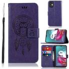 For Motorola Moto G30 Wind Chime Owl Embossing Pattern Horizontal Flip Leather Case with Holder & Card Slots & Wallet(Purple) - 1