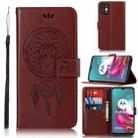 For Motorola Moto G30 Wind Chime Owl Embossing Pattern Horizontal Flip Leather Case with Holder & Card Slots & Wallet(Brown) - 1