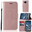 For Nokia 8.3 Wind Chime Owl Embossing Pattern Horizontal Flip Leather Case with Holder & Card Slots & Wallet(Rose Gold) - 1