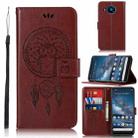 For Nokia 8.3 Wind Chime Owl Embossing Pattern Horizontal Flip Leather Case with Holder & Card Slots & Wallet(Brown) - 1