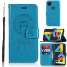 For Google Pixel 4a 4G Wind Chime Owl Embossing Pattern Horizontal Flip Leather Case with Holder & Card Slots & Wallet(Blue) - 1