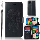 For Google Pixel 4a 5G Wind Chime Owl Embossing Pattern Horizontal Flip Leather Case with Holder & Card Slots & Wallet(Black) - 1