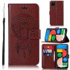 For Google Pixel 4a 5G Wind Chime Owl Embossing Pattern Horizontal Flip Leather Case with Holder & Card Slots & Wallet(Brown) - 1