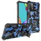 For Samsung Galaxy A52 4G / 5G Camouflage Armor Shockproof TPU + PC Magnetic Protective Case with Holder(Dark Blue) - 1