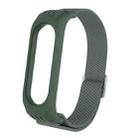 For Xiaomi Mi Band 3 / 4 / 5 Twill 8-shaped Buckle Elastic Watch Band(Dark Green) - 1