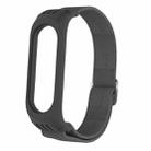 For Xiaomi Mi Band 3 / 4 / 5 Twill 8-shaped Buckle Elastic Watch Band(Charcoal Black) - 1