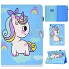For iPad 10.2 2021 / 2020 / 2019 Painted Pattern TPU Horizontal Flip Leather Protective Case(Rainbow Unicorn) - 1