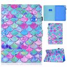 For iPad 10.2 2021 / 2020 / 2019 Painted Pattern TPU Horizontal Flip Leather Protective Case(Color Fish Scales) - 1