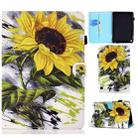 Painted Pattern TPU Horizontal Flip Leather Protective Case For Kindle Fire HD 8 (2020)(Sun Flower) - 1