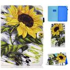 Painted Pattern TPU Horizontal Flip Leather Protective Case For Samsung Galaxy Tab A 10.1 (2019)(Sun Flower) - 1