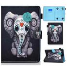 Painted Pattern TPU Horizontal Flip Leather Protective Case For Universal 8 inch(Rose Elephant) - 1