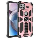 For Motorola Moto One 5G Ace Shockproof TPU + PC Magnetic Protective Case with Holder(Rose Gold) - 1