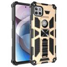 For Motorola Moto One 5G Ace Shockproof TPU + PC Magnetic Protective Case with Holder(Gold) - 1