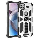 For Motorola Moto One 5G Ace Shockproof TPU + PC Magnetic Protective Case with Holder(Silver) - 1