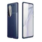 For Huawei P50 Pro Carbon Fiber Texture Shockproof TPU Case(Blue) - 1