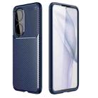 For Huawei P50 Carbon Fiber Texture Shockproof TPU Case(Blue) - 1