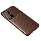 For Huawei P50 Carbon Fiber Texture Shockproof TPU Case(Brown) - 2