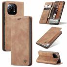 For Xiaomi Mi 11 CaseMe 013 Multifunctional Horizontal Flip Leather Case with Holder & Card Slot & Wallet(Brown) - 1