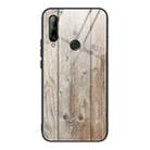 For Huawei Enjoy 10 Plus Wood Grain Tempered Glass + TPU Shockproof Case(M04) - 1