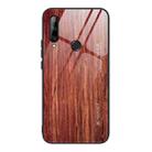 For Huawei Enjoy 10 Plus Wood Grain Tempered Glass + TPU Shockproof Case(M05) - 1