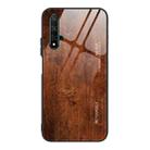 For Huawei Honor 20 Wood Grain Tempered Glass + TPU Shockproof Case(M02) - 1