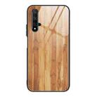 For Huawei Honor 20 Wood Grain Tempered Glass + TPU Shockproof Case(M03) - 1