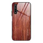 For Huawei Honor 20 Wood Grain Tempered Glass + TPU Shockproof Case(M05) - 1