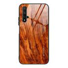 For Huawei Honor 20 Wood Grain Tempered Glass + TPU Shockproof Case(M06) - 1