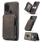 For Samsung Galaxy A21s CaseMe C20 Multifunctional PC + TPU Protective Case with Holder & Card Slot & Wallet(Dark Coffee) - 1