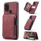 For Samsung Galaxy A21s CaseMe C20 Multifunctional PC + TPU Protective Case with Holder & Card Slot & Wallet(Dark Red) - 1