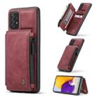 For Samsung Galaxy A72 4G / 5G CaseMe C20 Multifunctional PC + TPU Protective Case with Holder & Card Slot & Wallet(Dark Red) - 1