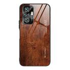 For Xiaomi Redmi Note 10 Pro / Pro Max Wood Grain Tempered Glass + TPU Shockproof Case(M02) - 1