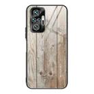 For Xiaomi Redmi Note 10 Pro / Pro Max Wood Grain Tempered Glass + TPU Shockproof Case(M04) - 1