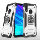 For Huawei P Smart(2019) Magnetic Armor Shockproof TPU + PC Case with Metal Ring Holder(Silver) - 1