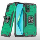 For Huawei P40 Lite / Nova 6 SE / Nova 7i Magnetic Armor Shockproof TPU + PC Case with Metal Ring Holder(Dark Green) - 1