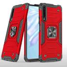 For Huawei Y9s Magnetic Armor Shockproof TPU + PC Case with Metal Ring Holder(Red) - 1