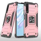 For Huawei Y9s Magnetic Armor Shockproof TPU + PC Case with Metal Ring Holder(Rose Gold) - 1