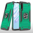 For Huawei Y9s Magnetic Armor Shockproof TPU + PC Case with Metal Ring Holder(Dark Green) - 1