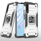 For Huawei Y9s Magnetic Armor Shockproof TPU + PC Case with Metal Ring Holder(Silver) - 1