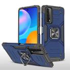 For Huawei P Smart(2021) / Y7a Magnetic Armor Shockproof TPU + PC Case with Metal Ring Holder(Blue) - 1