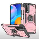 For Huawei P Smart(2021) / Y7a Magnetic Armor Shockproof TPU + PC Case with Metal Ring Holder(Rose Gold) - 1